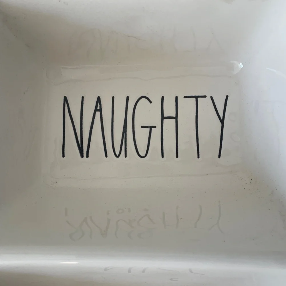 Rae Dunn Naughty Nice Divided Dish - Picture 2 of 4